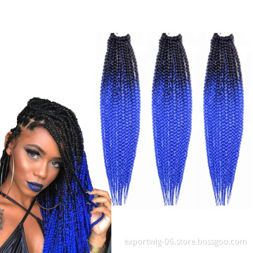 Jumbo box ponytail Braiding Hair Cheap Best Selling New Hair Colorful expression dreadlocks Synthetic Box Braids Crochet Hair